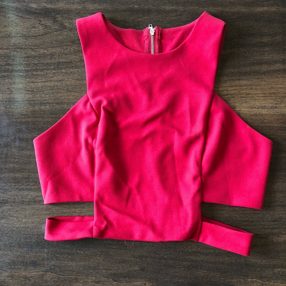 Red Crop Top w/ Zipper